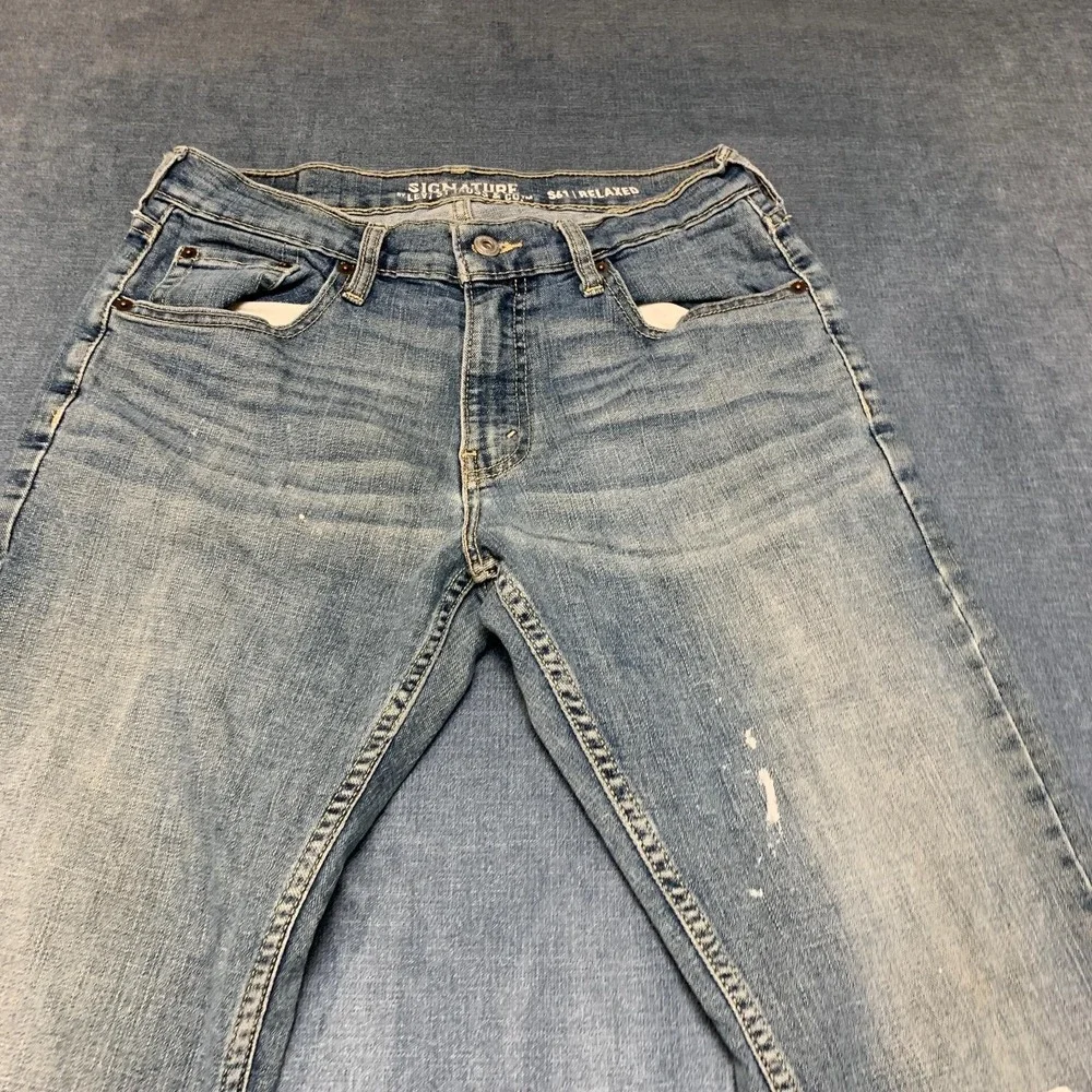 Signature Levi Strauss S61 Relaxed Jeans Mens 30x32 Blue Denim Straight Leg